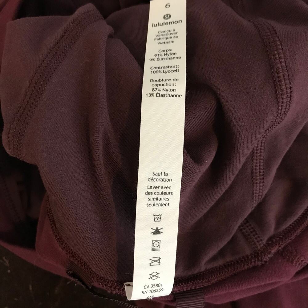 Lululemon Starting Place Hoodie 6 Garnet Red Pullover Thumbholes Athletic - Picture 12 of 12